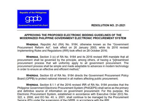 GPPB Approves the Proposed Electronic Bidding (E.